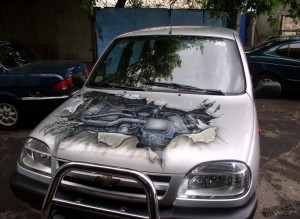 3D рисунки на автомобиле